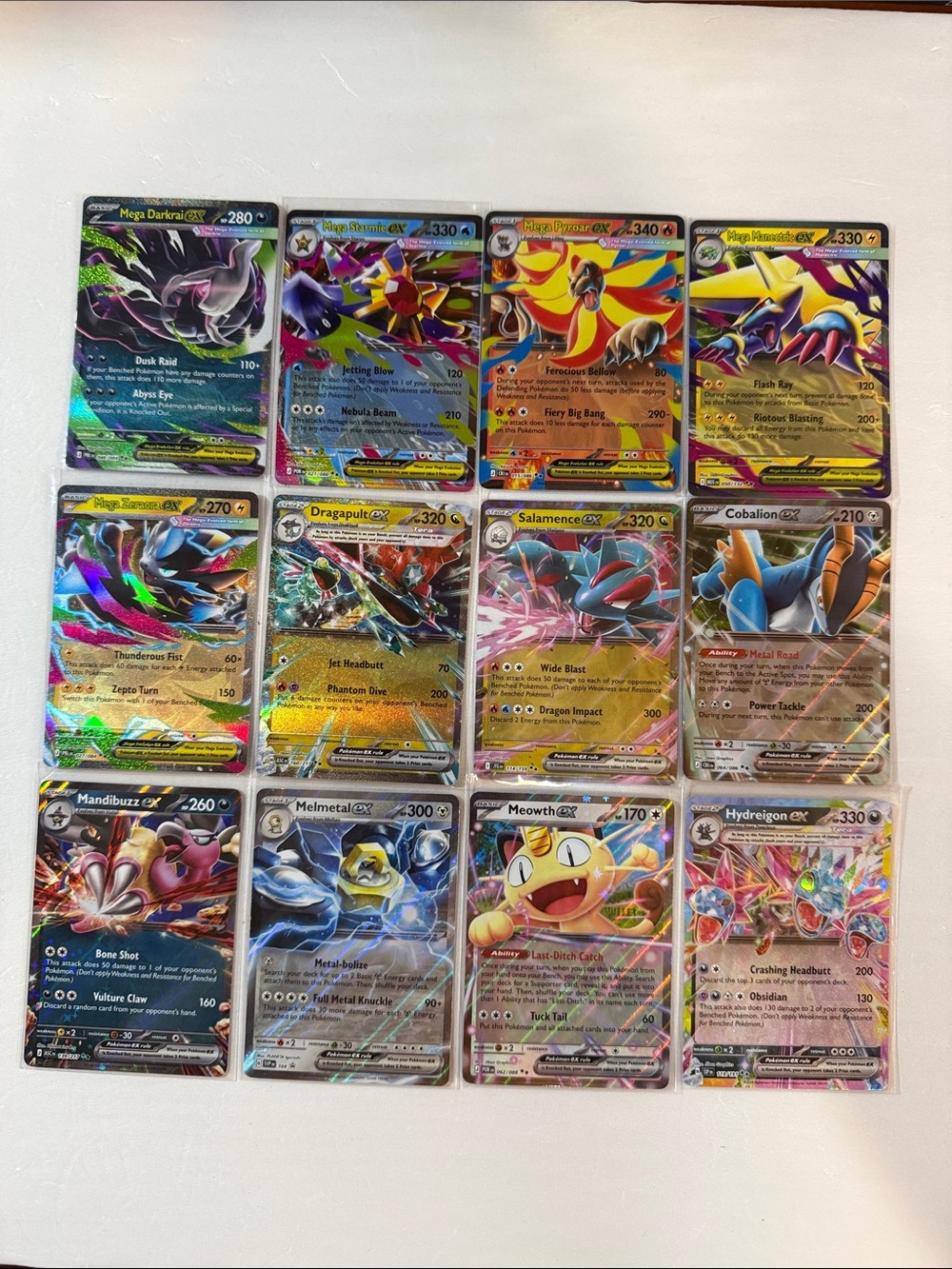 Lot of 12 Holo Pokémon EX/GX Trading Cards - Colorful Rainbow Finish